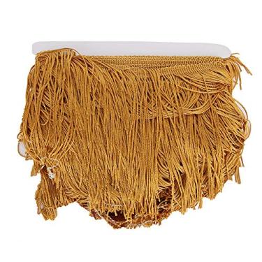 Imagem de SIWOTED Borlas Franja Renda Vestido Latino Roupas de Palco Sapatos Cortina Artesanal Acessórios DIY 14cm / 5,5in (Ouro)