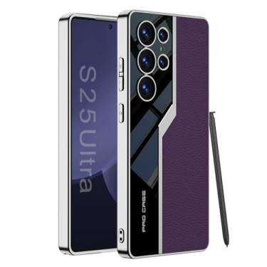 Imagem de LYJSMGZ Capa magnética para Samsung Galaxy S25 Ultra/S25 Plus/S25, proteção de câmera com tudo incluído, moldura galvanizada, bordas macias, capa à prova de choque, roxa, S25