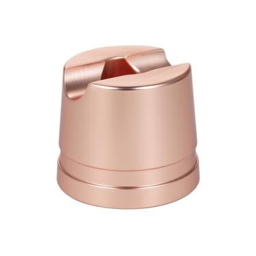 Imagem de Dioche Suporte de Lâmina de Segurança de Alumínio Premium Durável Mini Base de Suporte de Barbear para Homens Bancada do Banheiro Prata Fosco Preto Arma (Ouro rosa)