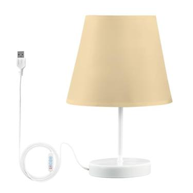 Imagem de Joisal Candeeiros de mocassim para mesinhas de cabeceira com abajur de linho, luminária de mesa regulável