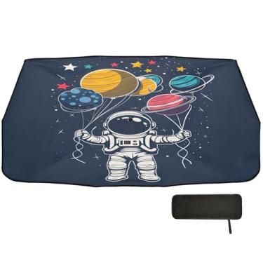 Imagem de Balões em forma de planetas para-sol para para-brisa de carro cobertura completa proteção solar para janela de carro 147 x 75 cm guarda-chuva de sombra de carro