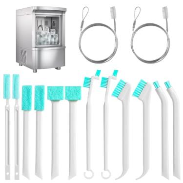 Imagem de Conjunto de limpeza de máquina de gelo, 12 peças de kit de escova de limpeza de máquina de gelo e 2 peças de escovas de tubo de drenagem multiuso domésticas pequenas ferramentas de limpeza para