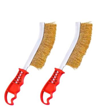 Imagem de Escova de AçO，Limpa Grelha，Embalagem MúLtipla，Adequado para Churrasqueiras, Cozinhas, Tubos e Outras áReas Que Necessitem de Limpeza e RemoçãO de Ferrugem.(02 Unidades)