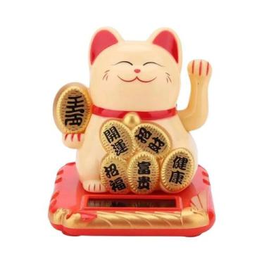 Imagem de Mini Estátua De Gato Da Sorte De 2,9 Polegadas Com Mão Acenando, Decor