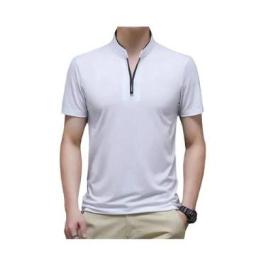 Imagem de 2025 Camisa polo masculina casual fashion cor sólida manga curta gola 