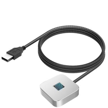 Imagem de VBESTLIFE Leitor de Impressão Digital USB, Scanner Biométrico de Impressão Digital Com Reconhecimento Rápido de Toque 360 ​​° para Wins 10, 11, Suporte Ganha olá (Prata)