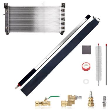 Imagem de ZTF Varinha de limpeza de radiador atualizada, ferramentas de lavagem de alta pressão de aço inoxidável 4500 PSI, kit de ferramentas adaptador de pistola de lavagem de alta pressão para água e ar de