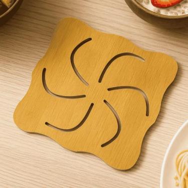 Imagem de Kit Descanso De Panela Bambu Protege Mesa E Bancada Pia Apoio de Panel