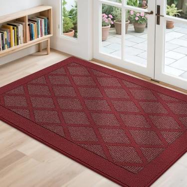 Imagem de COSY HOMEER Tapete de porta antiderrapante 81 cm x 122 cm, tapetes de entrada de baixo perfil absorvente de sujeira capacho, capacho para entrada frontal, tapete de entrada de polipropileno lavável