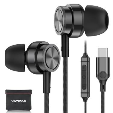 Imagem de Fone de ouvido USB C para Samsung S25 S24 S23 Ultra FE S22 A16 A55 A54 Fones de ouvido intra-auriculares magnéticos tipo C com microfone, controle de volume, cancelamento de ruído estéreo para iPhone