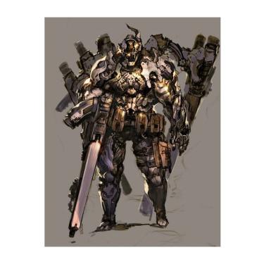 Imagem de Pôster Mechs Warriors, arte em anime, papel 30x42cm