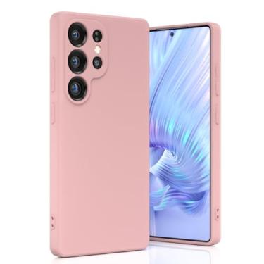 Imagem de Boaixiaen Capa para celular compatível com Samsung Galaxy S25 Ultra, de silicone líquido, fina, macia, TPU e proteção total à prova de choque para Galaxy S25 Ultra 5G de 6,9 polegadas (rosa)