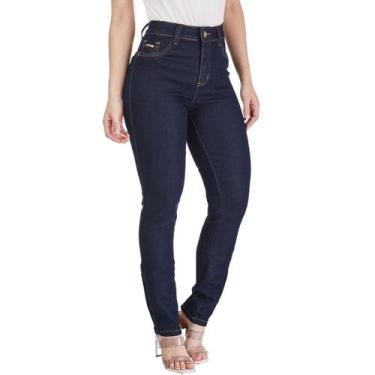 Imagem de Calça Jeans Feminina Skinny HNO Classic Cós Alto Azul Escuro - HNO Jea