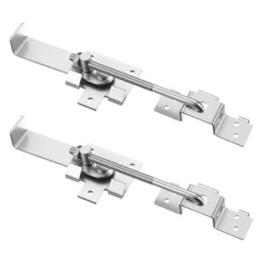 Imagem de Otoolling 2 peças de trava de batente de porta de celeiro com gancho 17,78 cm trava de porta deslizante para portas de celeiro e portas bipartidas