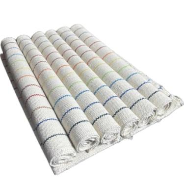 Imagem de Jogo Americano 07 Peças Algodão 06 Lugares e 01 Trilha de Mesa Ideal para Decoração de Cozinha Varanda ou Churrasco (JGAM02)