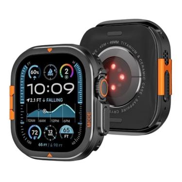 Imagem de KGFCE Capa de metal para Apple Watch Ultra 2 49 mm Series 10 46 mm capa protetora de alumínio moldura para relógio IWatch séries 10 9 8 7 6 5 4 SE, Series 10 46mm, Ágata