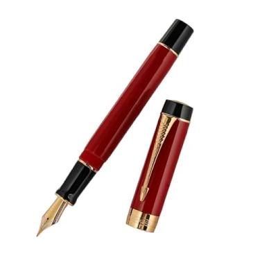 Imagem de AXPTI Caneta-tinteiro clássica dourada com clipe de flecha para escrever canetas executivas de luxo M/F/EF Nib Artigos de papelaria de escritório (16, EF (0,38-0,5 mm))