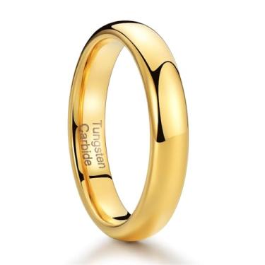 Imagem de Zillaly Anéis de tungstênio masculinos, alianças de casamento masculinas em ouro, preto e prata, tamanhos de 4 mm, 6 mm, 8 mm, alianças de casamento masculinas de tungstênio com ajuste confortável e