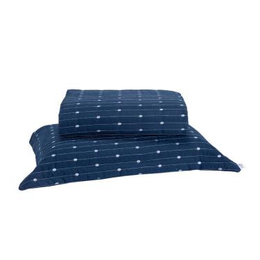 Imagem de Kit Cobre Leito Solteiro 2 Peças Bordado Urbany Hipercal 400 Fios 100% Poliéster - Azul...