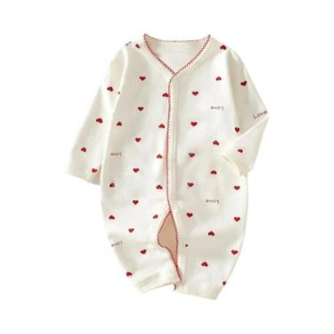 Imagem de Body Infantil Estampado De Manga Longa Para Meninas, Roupa De Recém-Na