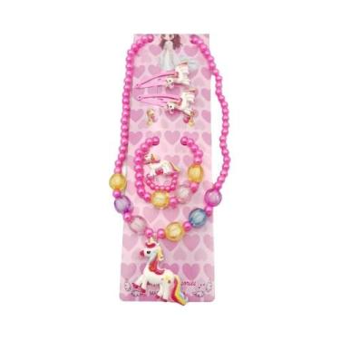 Imagem de Conjunto De Joias De Unicórnio Para Crianças, Colar, Pulseira, Anel E 
