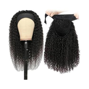 Imagem de Peruca Com Faixa De Cabelo Cacheado, Cabelo Humano 10-24, Virgem India