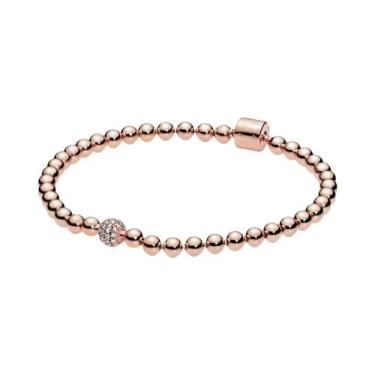 Imagem de Pulseira De Moda Com Contas De Charme Em Prata Esterlina 925 Banho De 