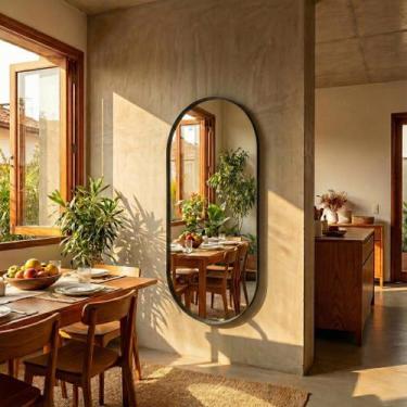 Imagem de Espelho Grande de Parede Moldura Aço 150x60cm Corpo Inteiro - Rei dos 