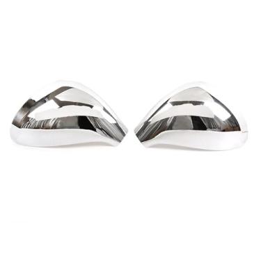 Imagem de Abs fibra de carbono textura porta lateral do carro espelho retrovisor capa acessórios do carro compatível com peugeot 207 308 2006-2014(Silver)