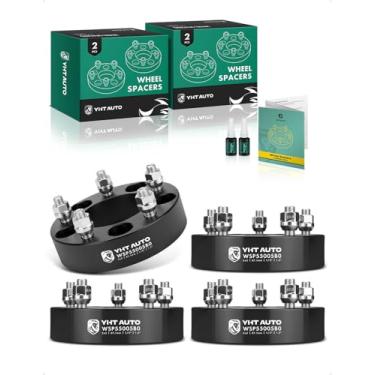 Imagem de YHTAUTO Espaçadores de roda de 12,7 x 12,7 cm, serve para Ford, Buick, Cadillac, Jeep JK JL XK WJ WK Grand Cherokee, Wrangler 5 x 127 mm 5 Lug Espaçadores de pneu com pinos de 1/5.1 cm x 20 e 12.9