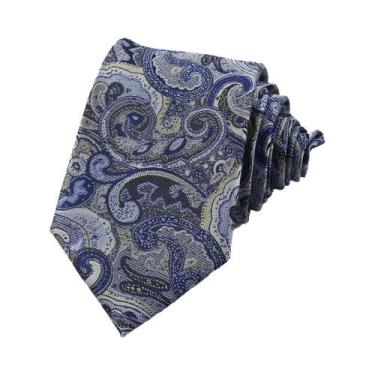 Imagem de Gravata Masculina Slim Fit Com Estampa Floral Paisley, Gravata Fashion