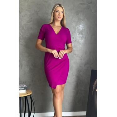 Imagem de Vestido Canelado Larissa Assimétrico Feminino L amour - LAmour, P, Fus
