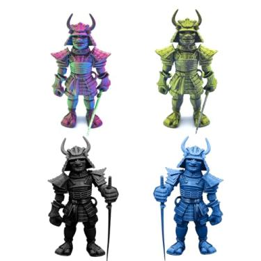 Imagem de 3D Printed Samurai Action Figure, Novelty Articulated Movability Samurai Figurine With Sword, Unique Collect Decorations For Home And Office, Gift For Samurai Lovers (4PCS Random Color)