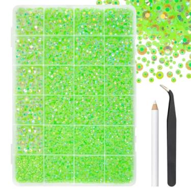 Imagem de 2 mm, 3 mm, 4 mm, 5 mm, 6 mm, verde claro, resina de gelatina AB, strass plano para artesanato deslumbrante, pedras planas, diamantes, pingentes para unhas, copos, garrafas, artesanato, sapatos