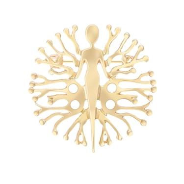 Imagem de Kokoma Broche delicado de fogos de artifício para mulheres minimalistas broche de lapela floral corpete joia moderna para terno vestido de pano, Small, Metal, Sem Pedra Preciosa