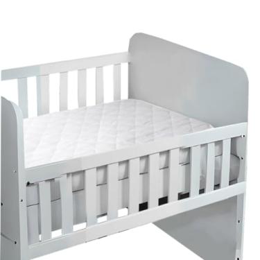 Imagem de Protetor Colchão Mini Berço Bebe Antiacaro Anti Xixi Capa Impermeavel 100% Algodão Elastico, tamanho 10cm x 40cm x80cm(AxLxC)