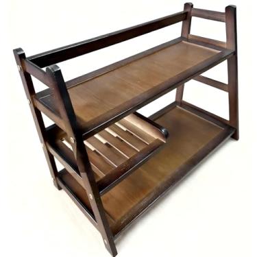 Imagem de Lnncdsc Organizador de estação Matcha – Prateleira de 3 camadas de grande capacidade, fácil de instalar para acessórios Matcha e Coffee Bar (marrom)