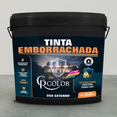 Imagem de Tinta Emborrachada Premium 3,6KG CRCOLOR Impermeabilizante Lavável - C