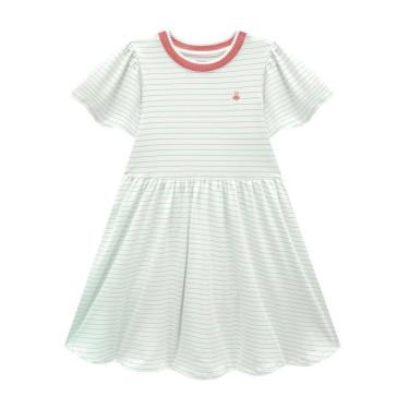 Imagem de Vestido Infantil Menina Em Cotton Listras Verde Somnii-Feminino