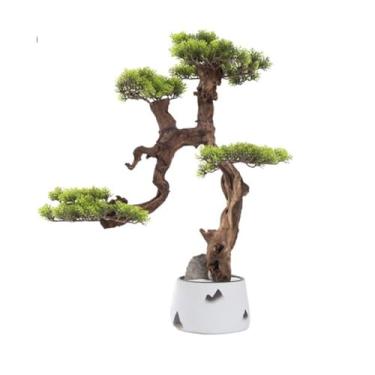 Imagem de Árvore de bonsai artificial, bonsai artificial, plantas falsas, pinheiros, vasos de plantas artificiais para interior/exterior, casa, escritório, decoração de hotel, árvore de bonsai artificial