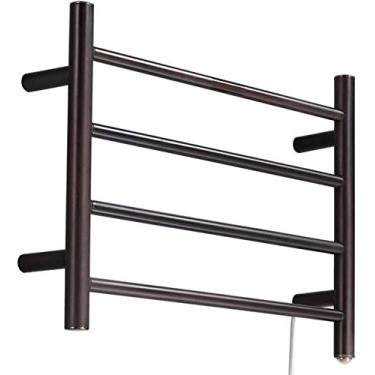 Imagem de Aquecedor de toalhas, aquecedor de toalhas elétrico montado na parede de aço inoxidável economia de energia acessórios de banheiro secador de toalhas