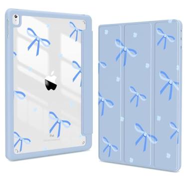 Imagem de Teryeefi Capa para iPad 10.2, versão 2021, suporte de lápis embutido de 9ª geração, suporte de proteção TPU (poliuretano termoplástico) para iPad 7/8 de 2020 e 2019 (laço azul)