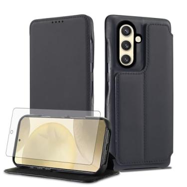 Imagem de Asuwish Capa de celular para Samsung Galaxy S24 carteira de celular com protetor de tela de vidro temperado e flip de couro PU suporte suporte suporte para cartão de crédito acessórios S 24 24S