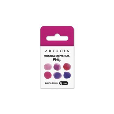 Imagem de Aquarela Em Pastilha 6 Tons De Rosa Artools Matiz Roseo