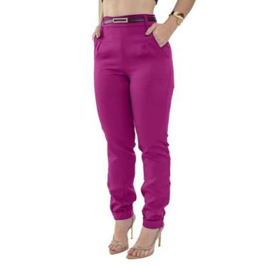Imagem de Calça Feminina Alfaiataria Skinny Com Cinto Social Trabalho - Ma Ofici