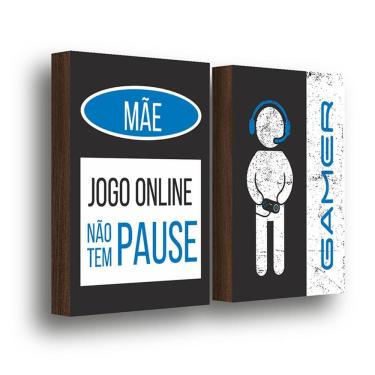 Imagem de Kit 2 Quadros Decorativos Jogo Online Não Tem Pause 30X40Cm