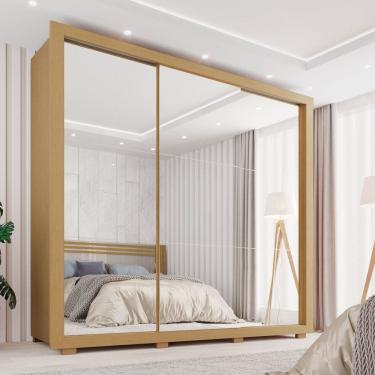 Imagem de Guarda-roupa Casal 3 Portas Espelhado e 4 Gavetas Costa Rica Jequitiba