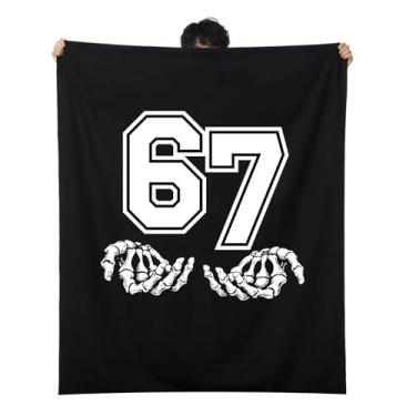 Imagem de Manta Engraçada com o Meme 67, 150x130cm Manta de Peluche Ultramacia Aconchegante para Cama Sofá