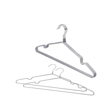 Imagem de Kit com 6 Cabides Emborrachados Antideslizantes – Ideal para Roupas Delicadas, Blusas e Camisas (cinza)