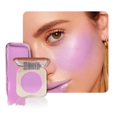 Imagem de HHLTOH Paletas de maquiagem em creme de lavanda para mulheres e bochechas, blushes cremosos únicos roxos foscos para bochechas e contorno paleta de maquiagem, natural, vegana e sem crueldade, #03